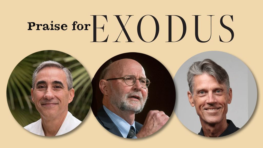 Highly respected historians give generous dust jacket copy for Exodus